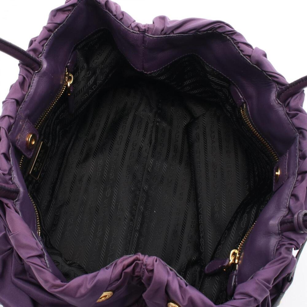 Prada TESSUTO B handbag, nylon and leather, women's, purple, BN1701 - Picture 3 of 9